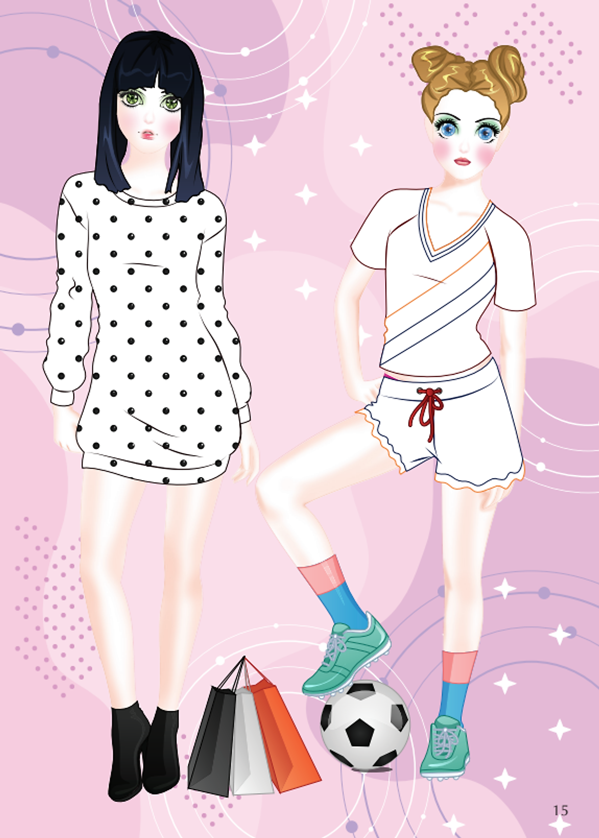 dán hình và tô màu búp bê - nhà thiết kế thời trang - quyến rũ - sticker trong suốt - Ảnh 9