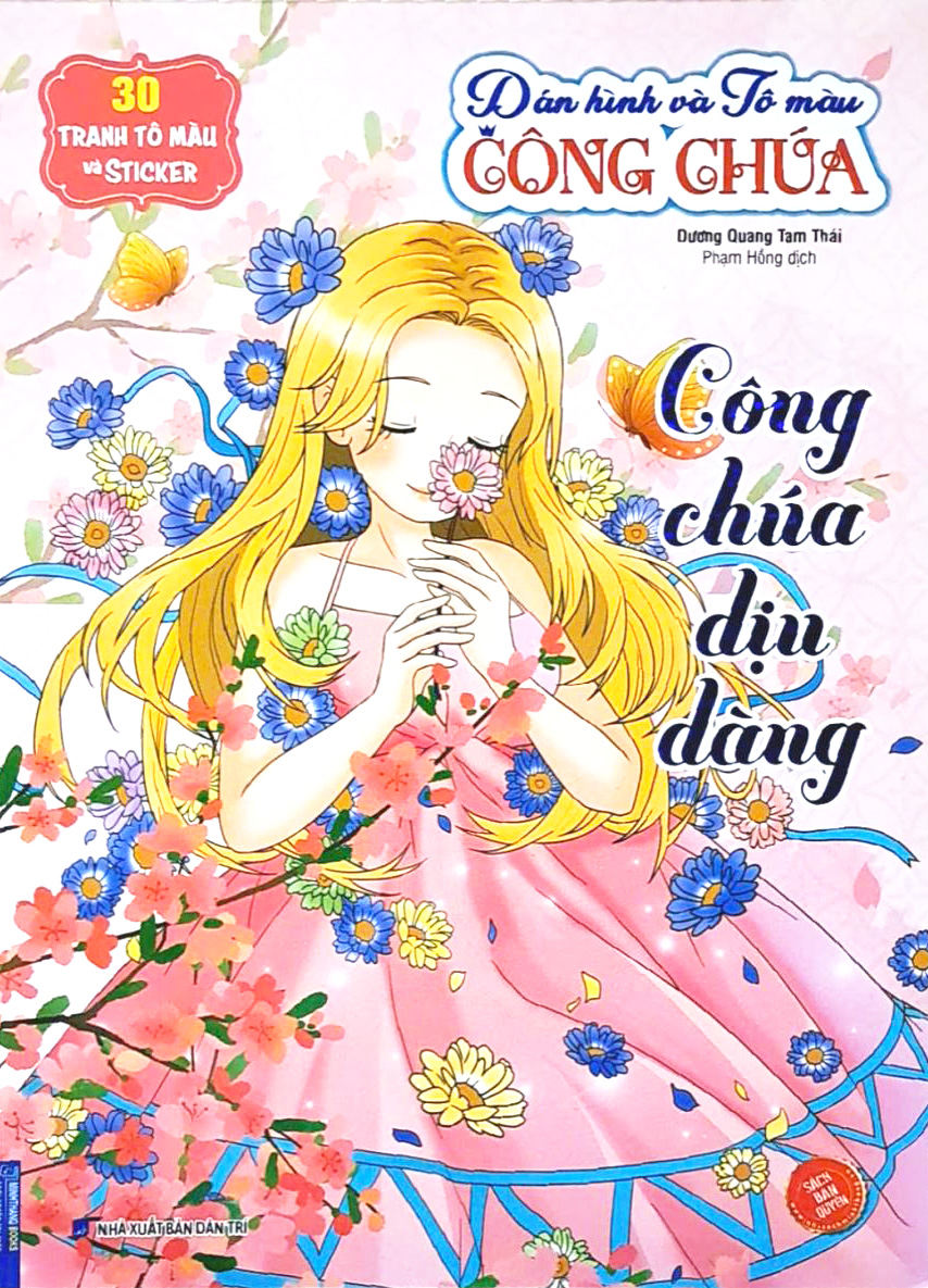 dán hình và tô màu công chúa - công chúa dịu dàng (30 tranh tô màu và sticker) - Ảnh 2