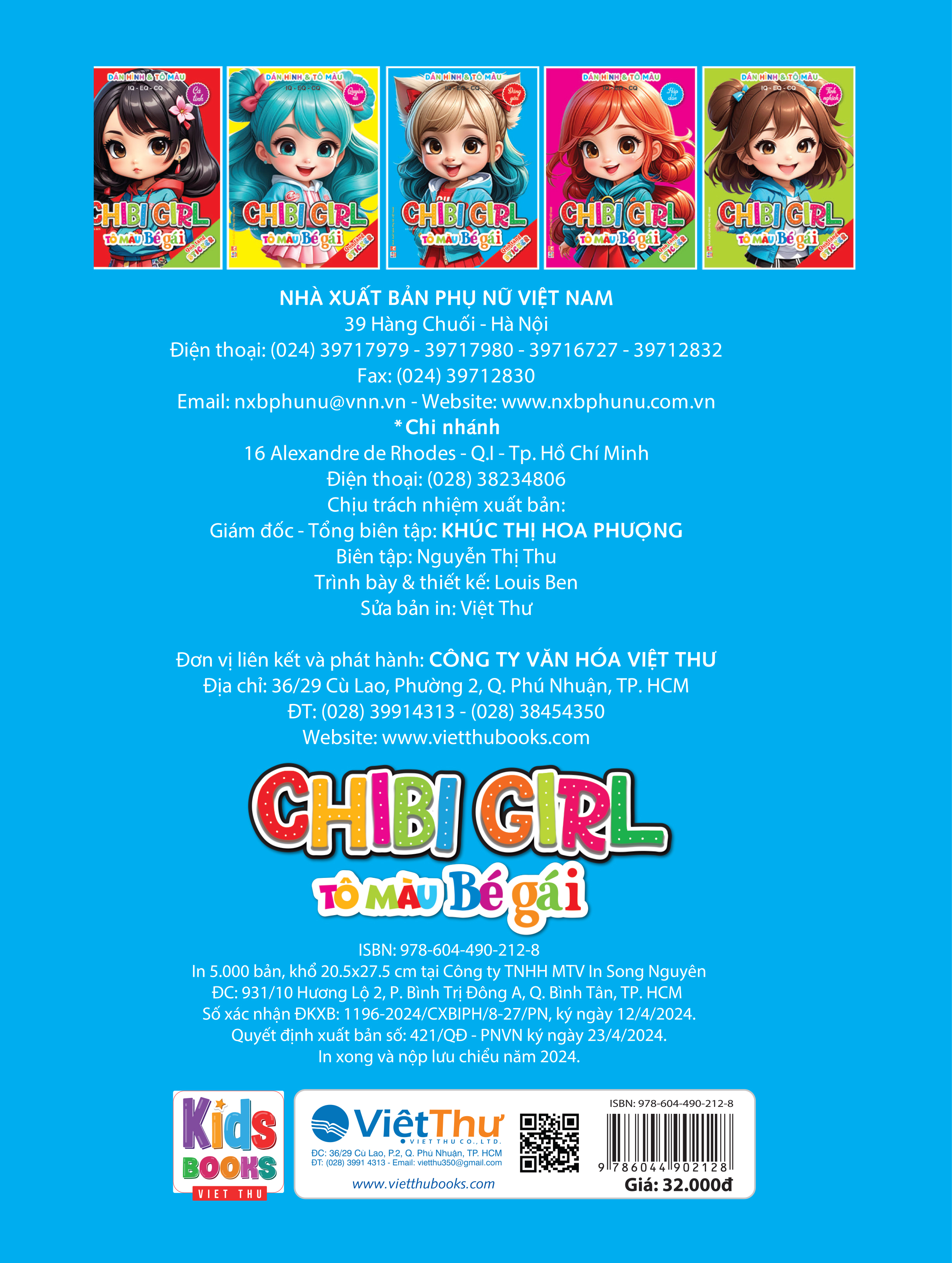 dán hình và tô màu iq-eq-cq - chibi girl - tô màu bé gái - đáng yêu - Ảnh 3