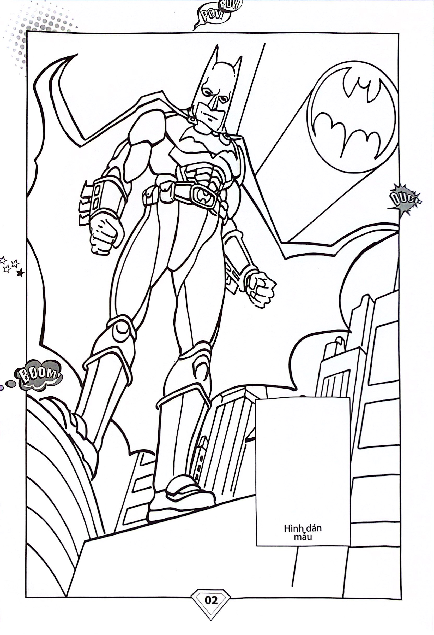 dán hình và tô màu - superhero - batman (tái bản 2024) - Ảnh 2