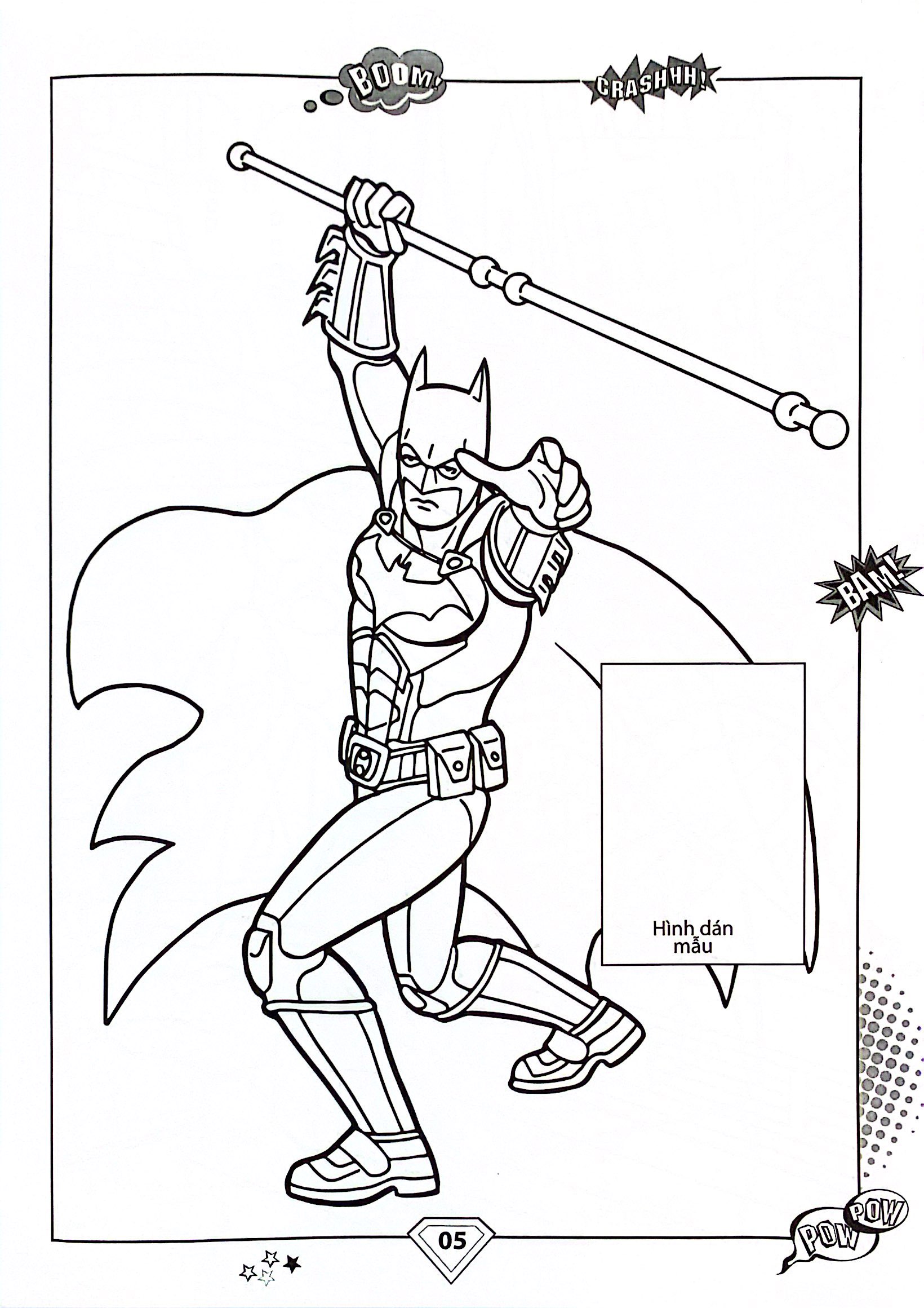 dán hình và tô màu - superhero - batman (tái bản 2024) - Ảnh 5