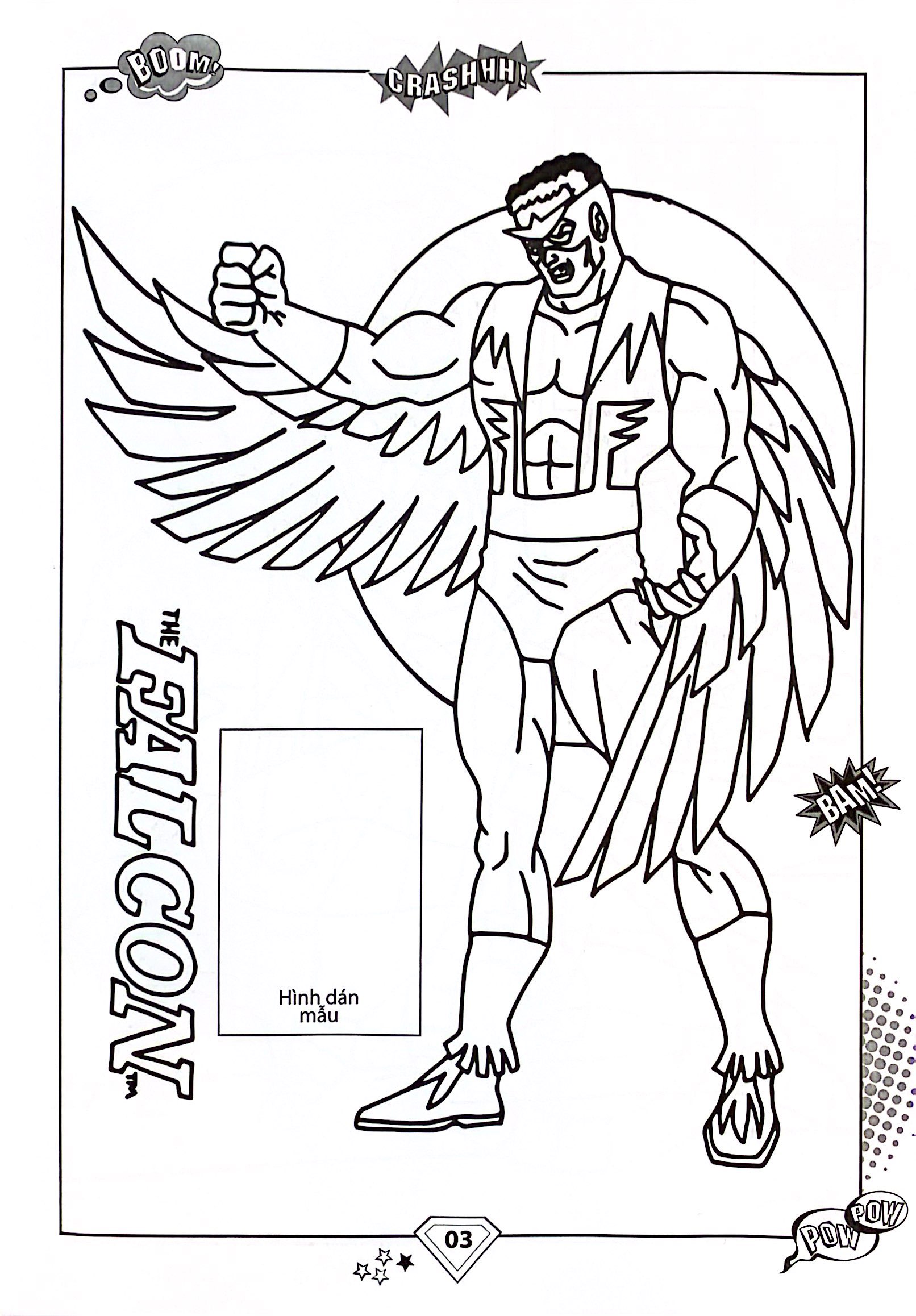 dán hình và tô màu - superhero - captain america (tái bản 2024) - Ảnh 3