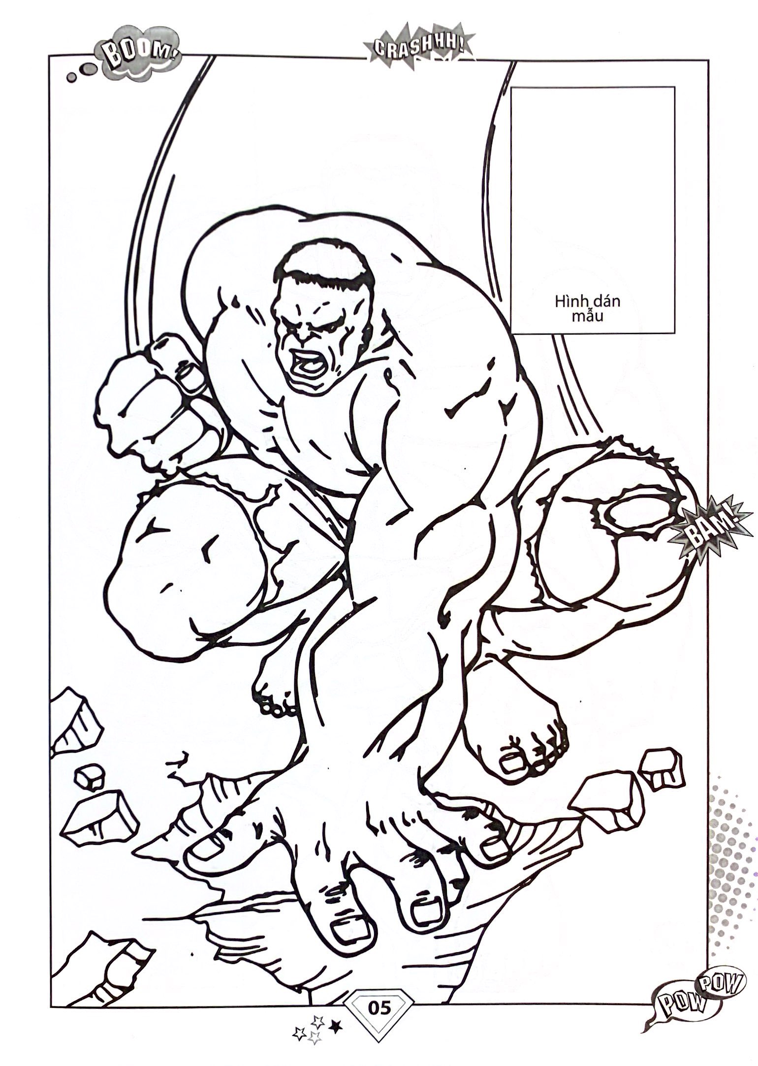 dán hình và tô màu - superhero - hulk (tái bản 2023) - Ảnh 6