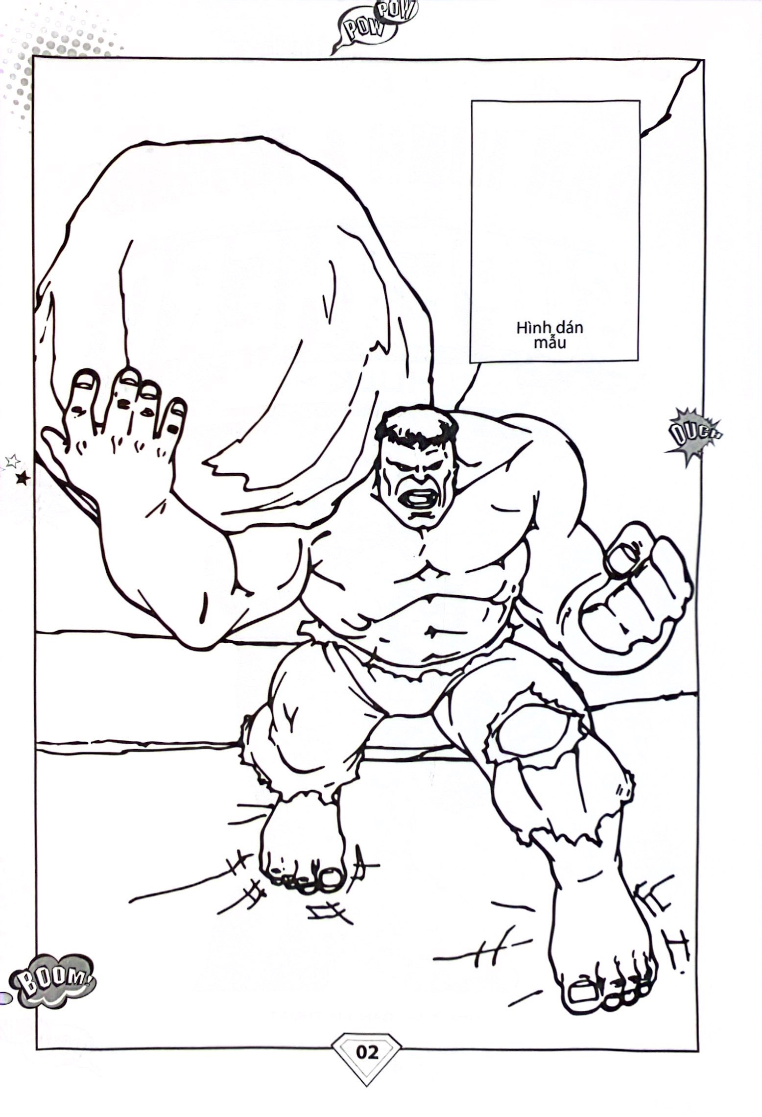 dán hình và tô màu - superhero - hulk (tái bản 2024) - Ảnh 2