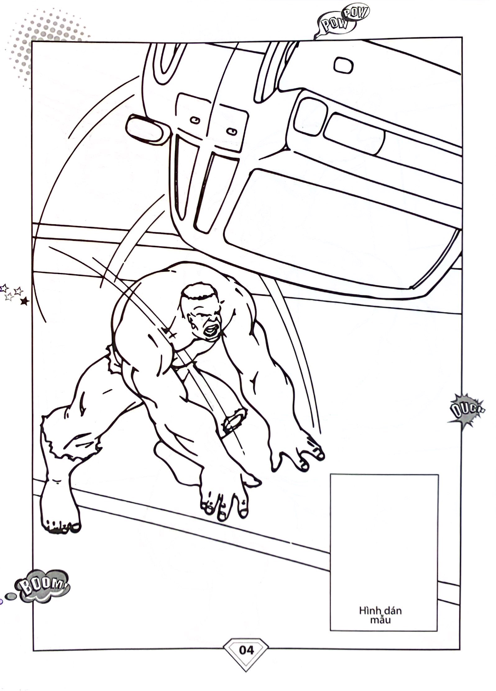 dán hình và tô màu - superhero - hulk (tái bản 2024) - Ảnh 4