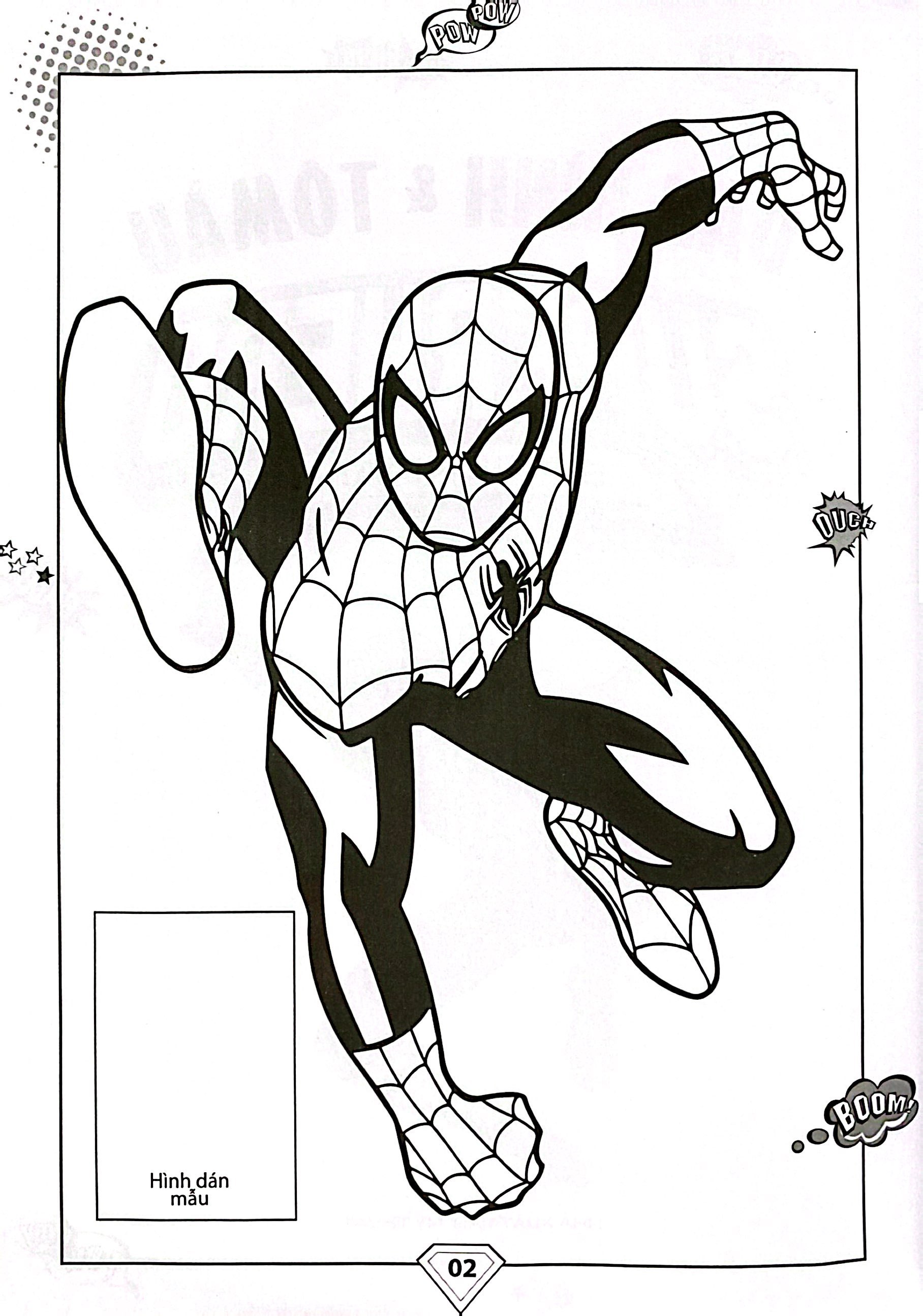 dán hình và tô màu - superhero - spiderman (tái bản 2024) - Ảnh 3