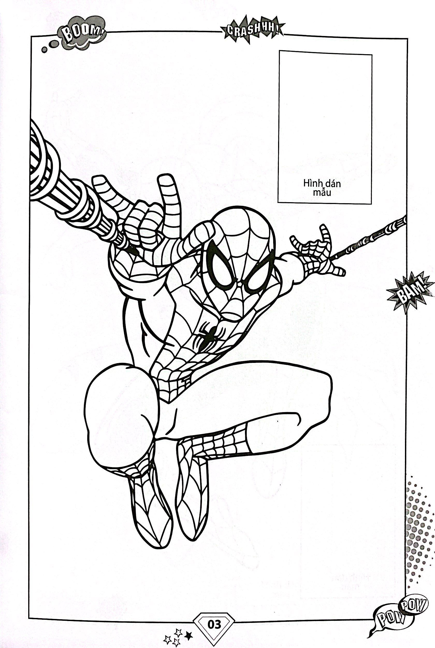 dán hình và tô màu - superhero - spiderman (tái bản 2024) - Ảnh 4