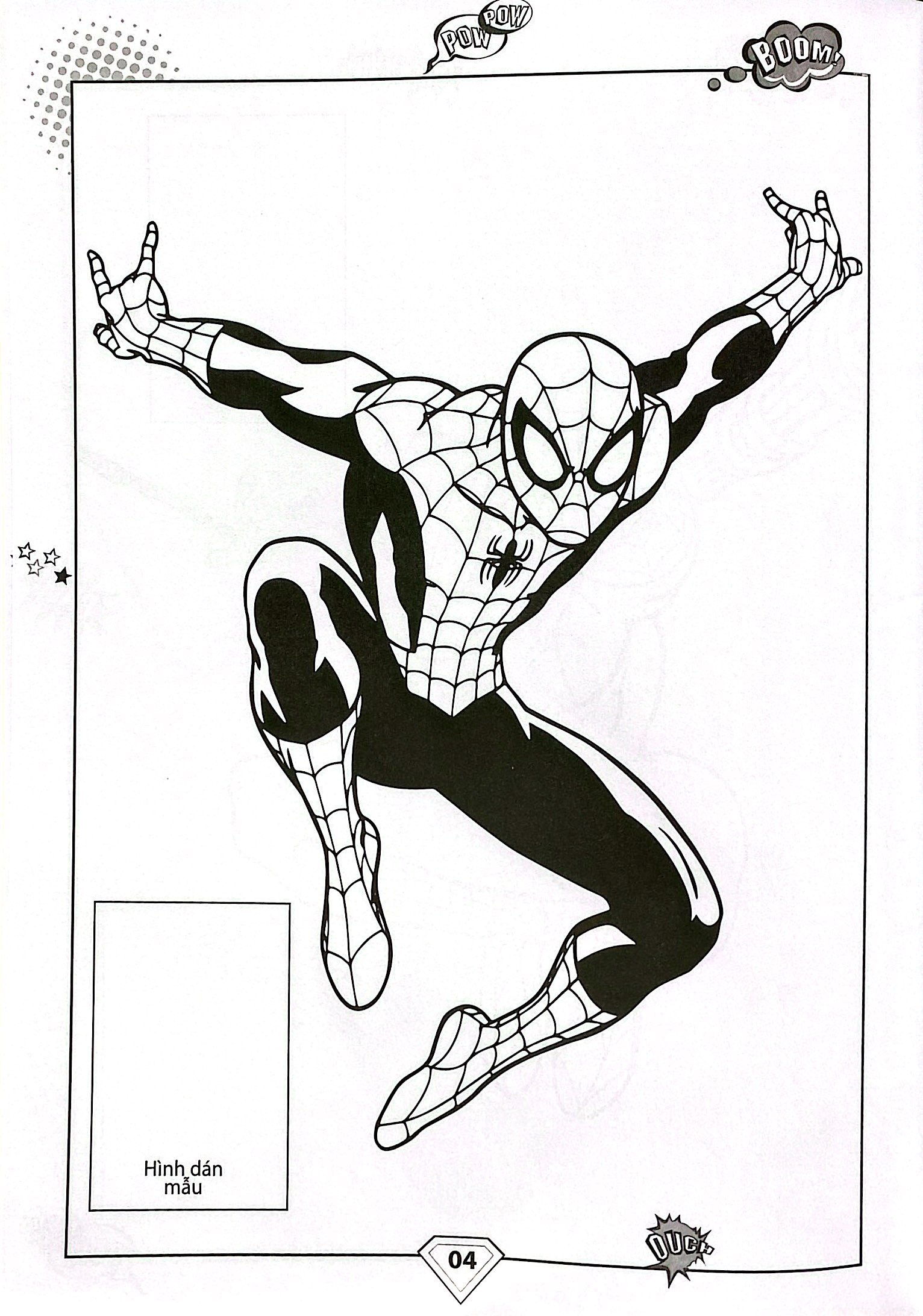 dán hình và tô màu - superhero - spiderman (tái bản 2024) - Ảnh 5