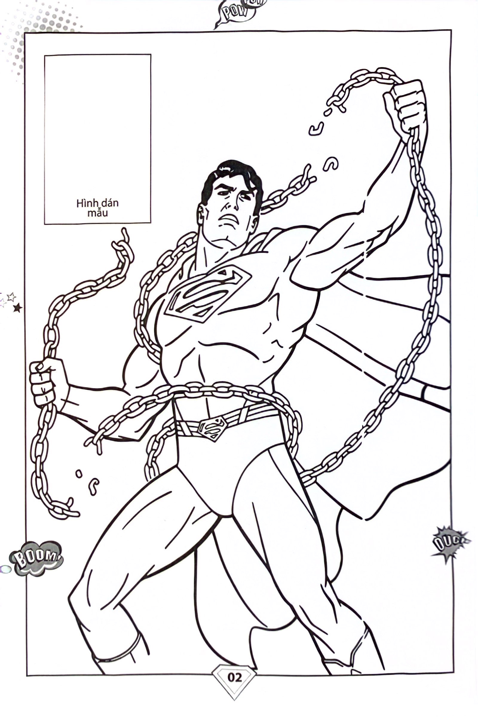 dán hình và tô màu - superhero - superman (tái bản 2024) - Ảnh 2