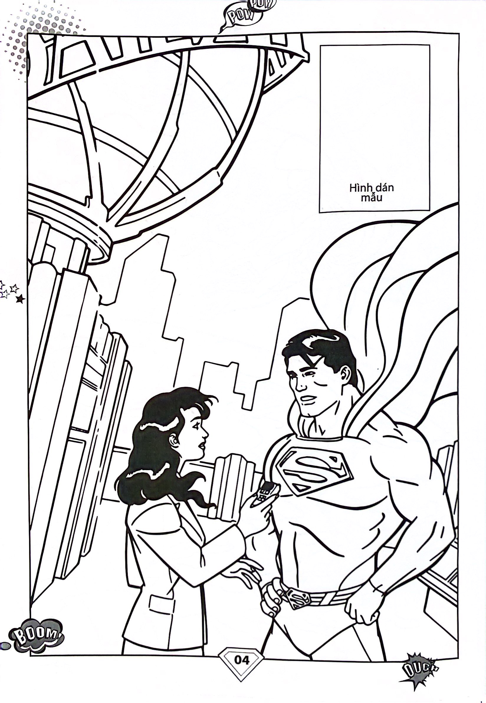 dán hình và tô màu - superhero - superman (tái bản 2024) - Ảnh 4