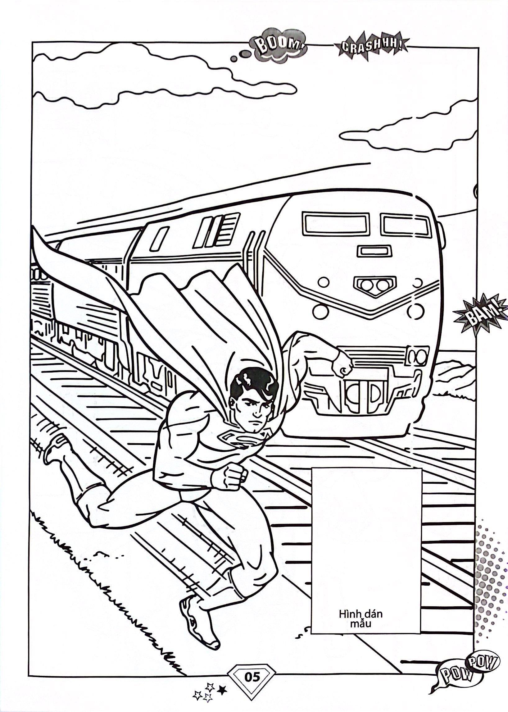 dán hình và tô màu - superhero - superman (tái bản 2024) - Ảnh 5