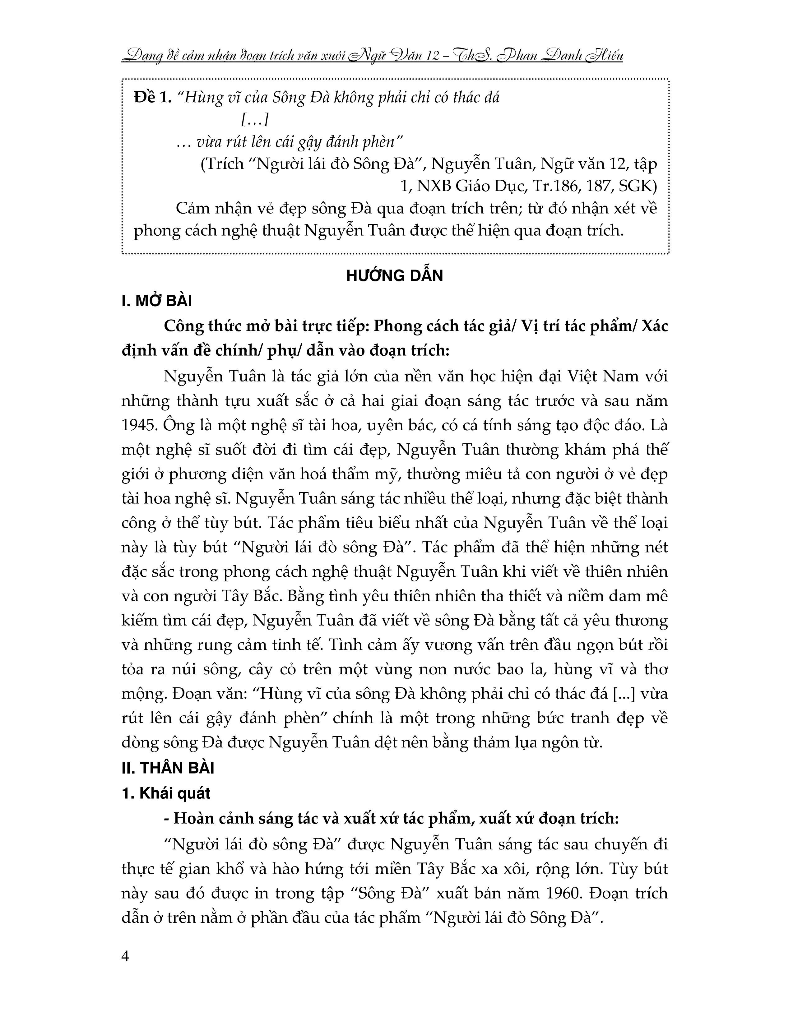 dạng đề cảm nhận đoạn trích văn xuôi ngữ văn 12 - Ảnh 12