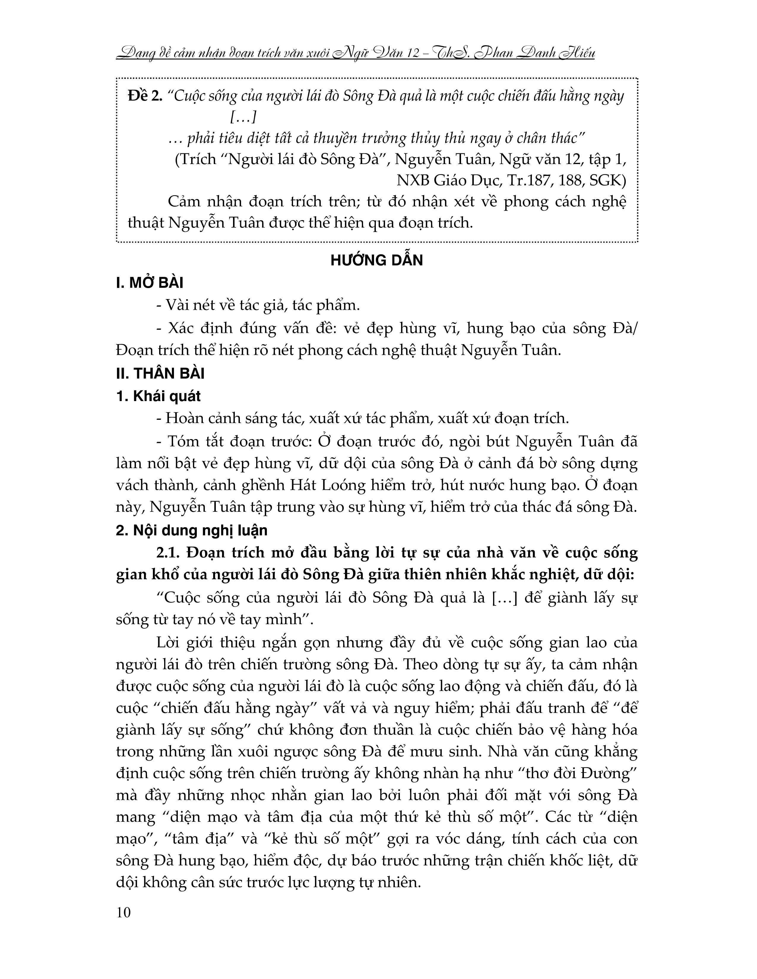 dạng đề cảm nhận đoạn trích văn xuôi ngữ văn 12 - Ảnh 7