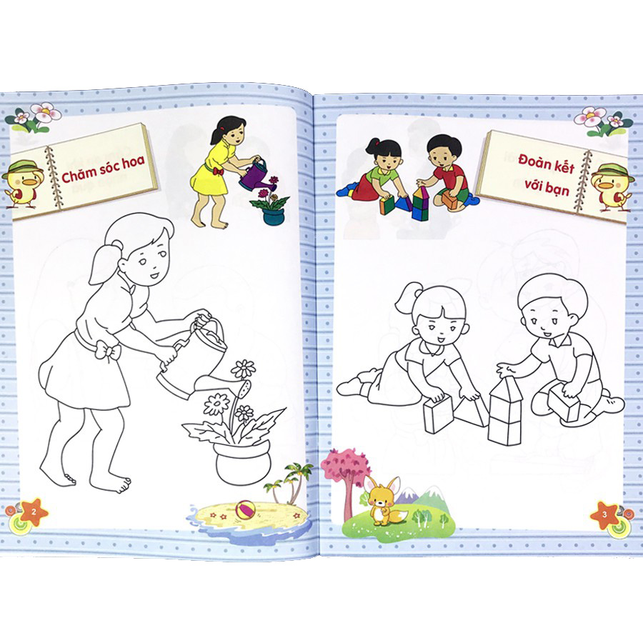 dành cho trẻ mầm non - tập tô màu mẫu giáo - chủ đề kỹ năng sống (2022) - Ảnh 4