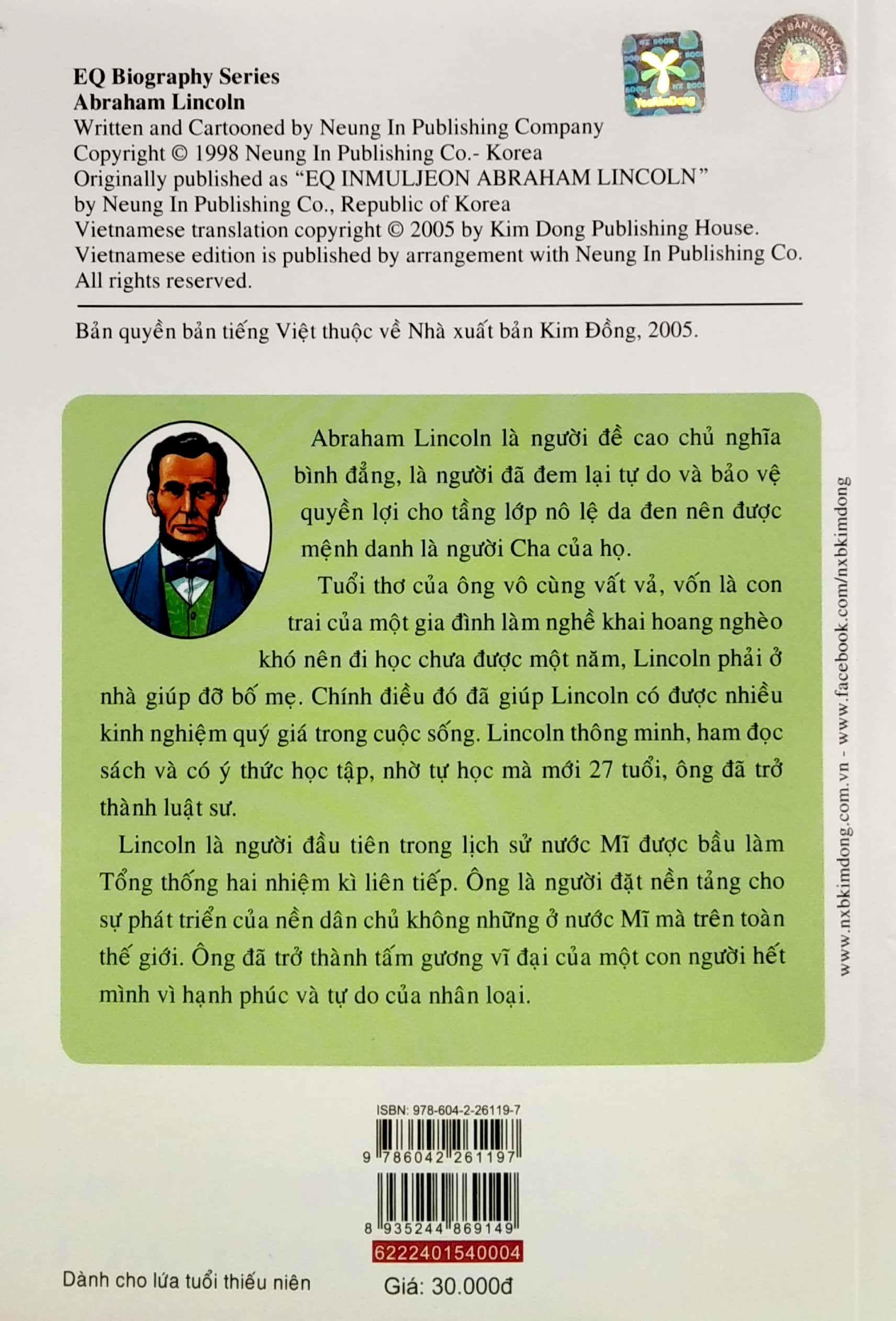 danh nhân thế giới - lincoln (tái bản 2022) - Ảnh 3