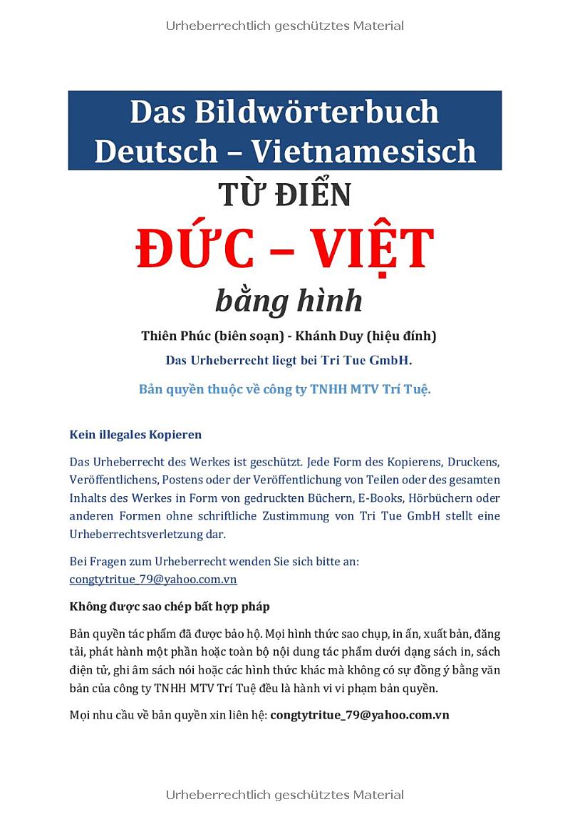 Das Bildwörterbuch Deutsch-Vietnamesisch - Từ Điển Đức-Việt Bằng Hình - Ảnh 4