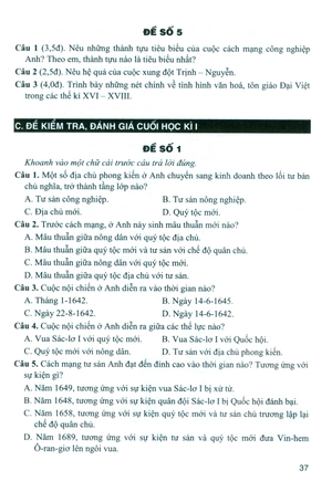 đề kiểm tra, đánh giá lịch sử 8 (bám sát sgk kết nối tri thức với cuộc sống) - Ảnh 9