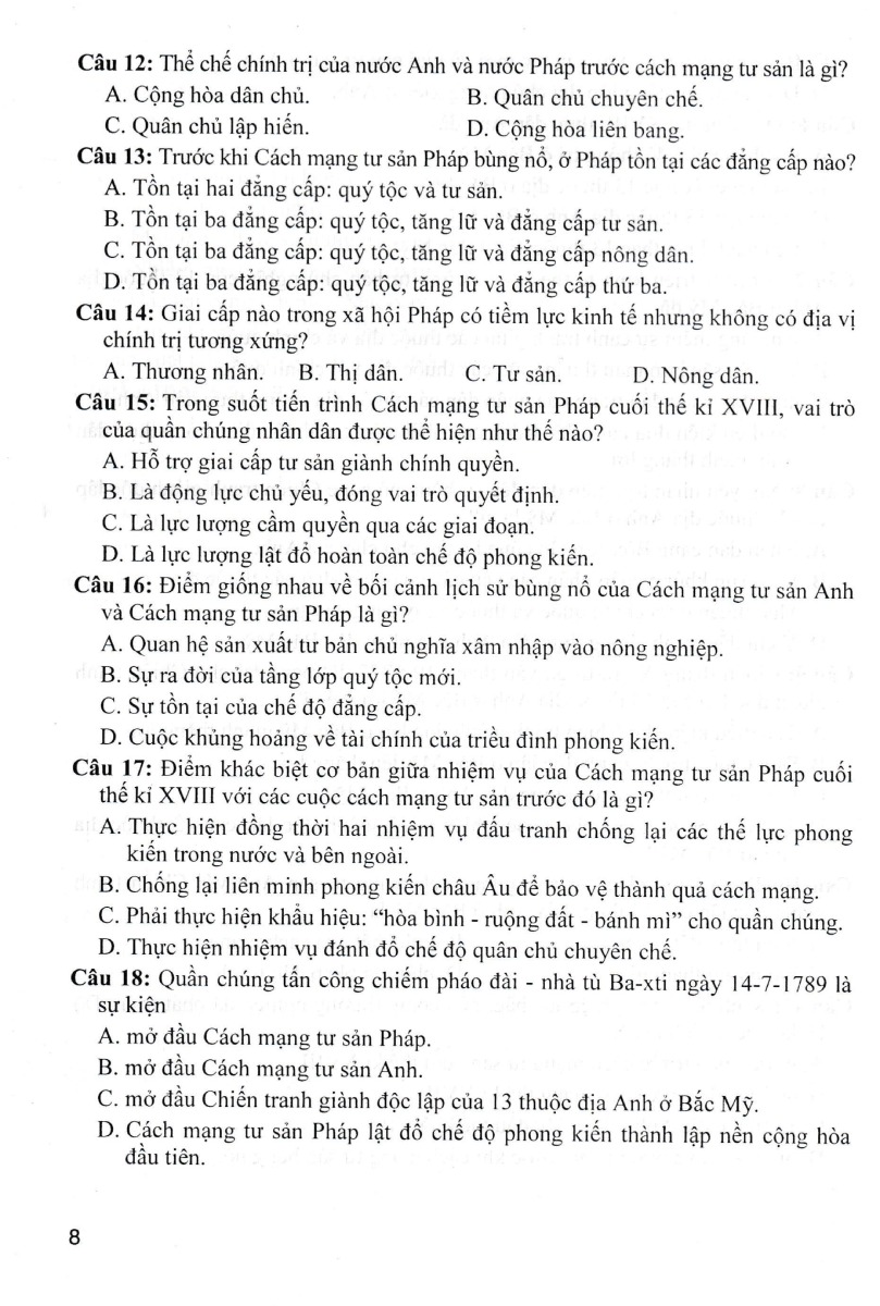 đề kiểm tra, đánh giá lịch sử 8 theo chủ đề (dùng chung cho các bộ sgk hiện hành) - Ảnh 9