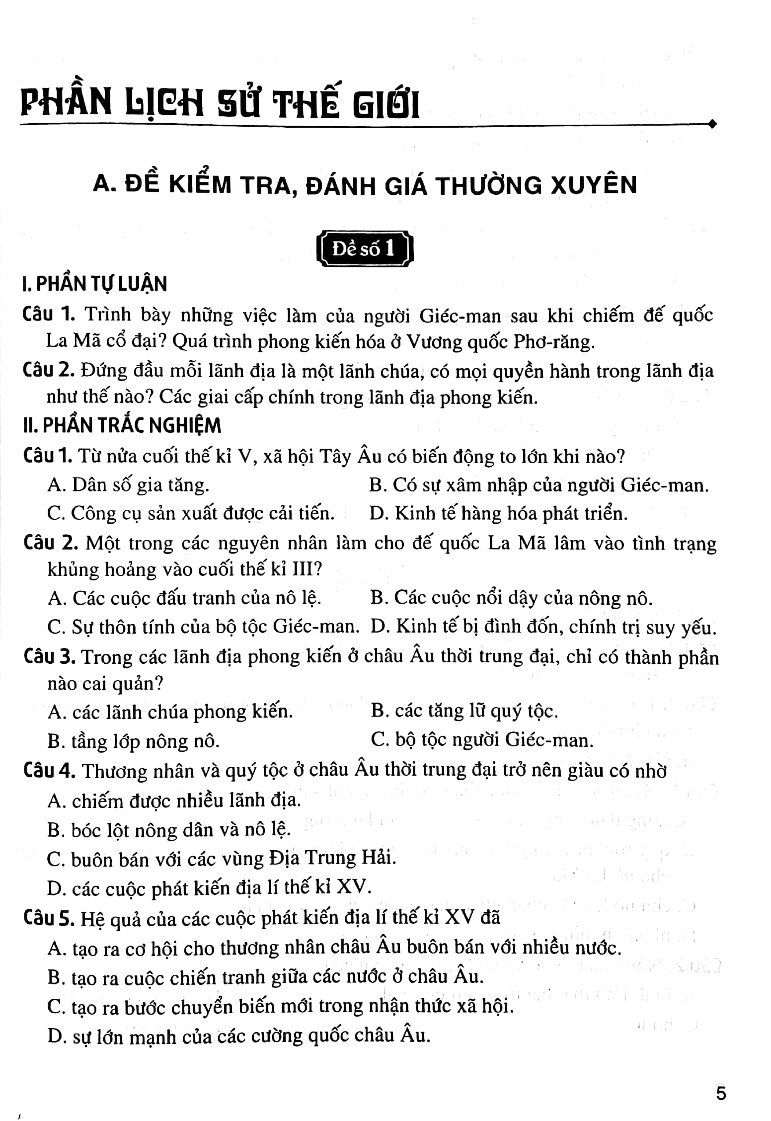 đề kiểm tra đánh giá lịch sử lớp 7 (dùng chung cho các bộ sgk hiện hành) - Ảnh 5