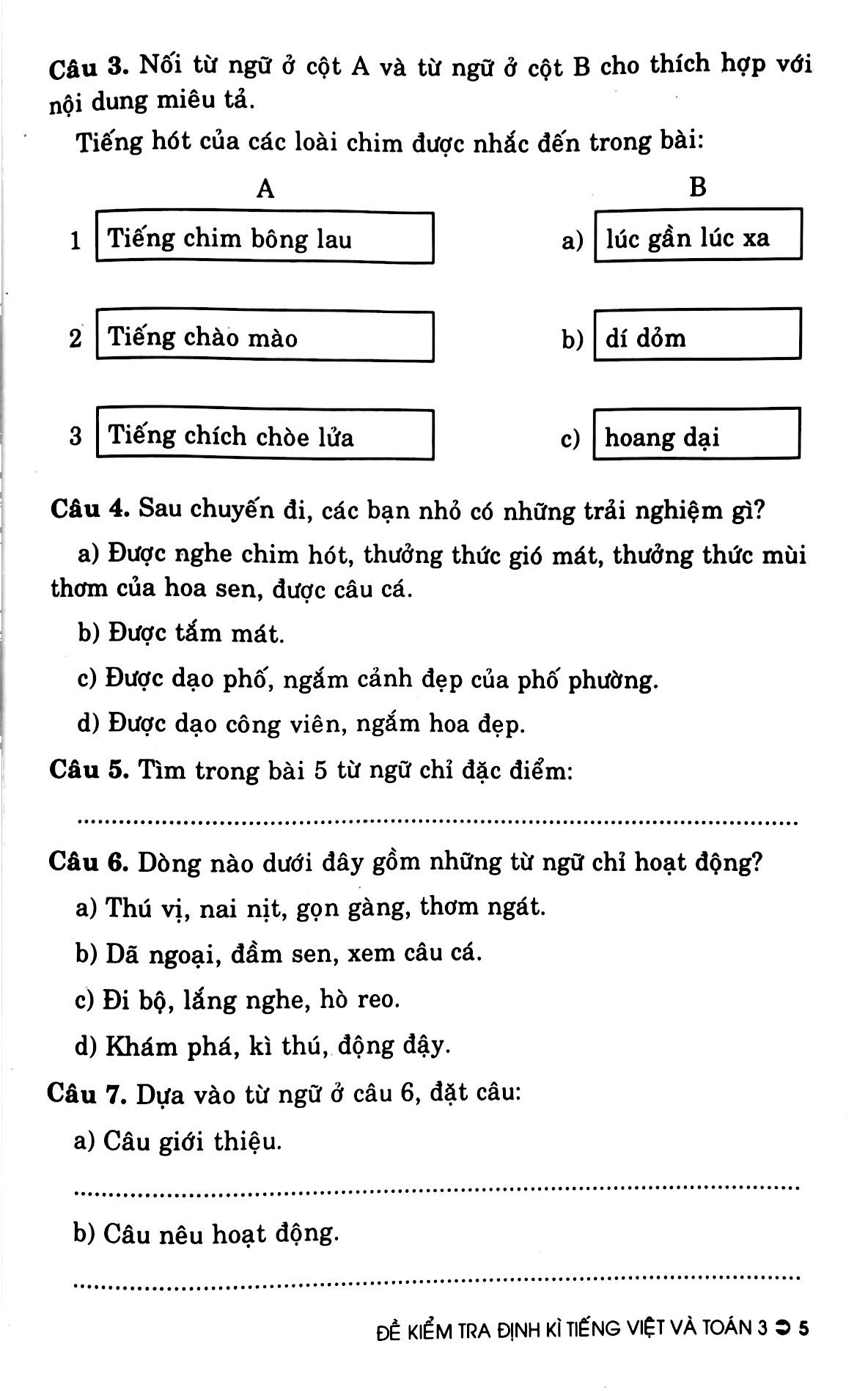 đề kiểm tra định kì tiếng việt và toán 3 (theo chương trình giáo dục phổ thông mới - dùng chung cho các bộ sgk hiện hành) - Ảnh 7