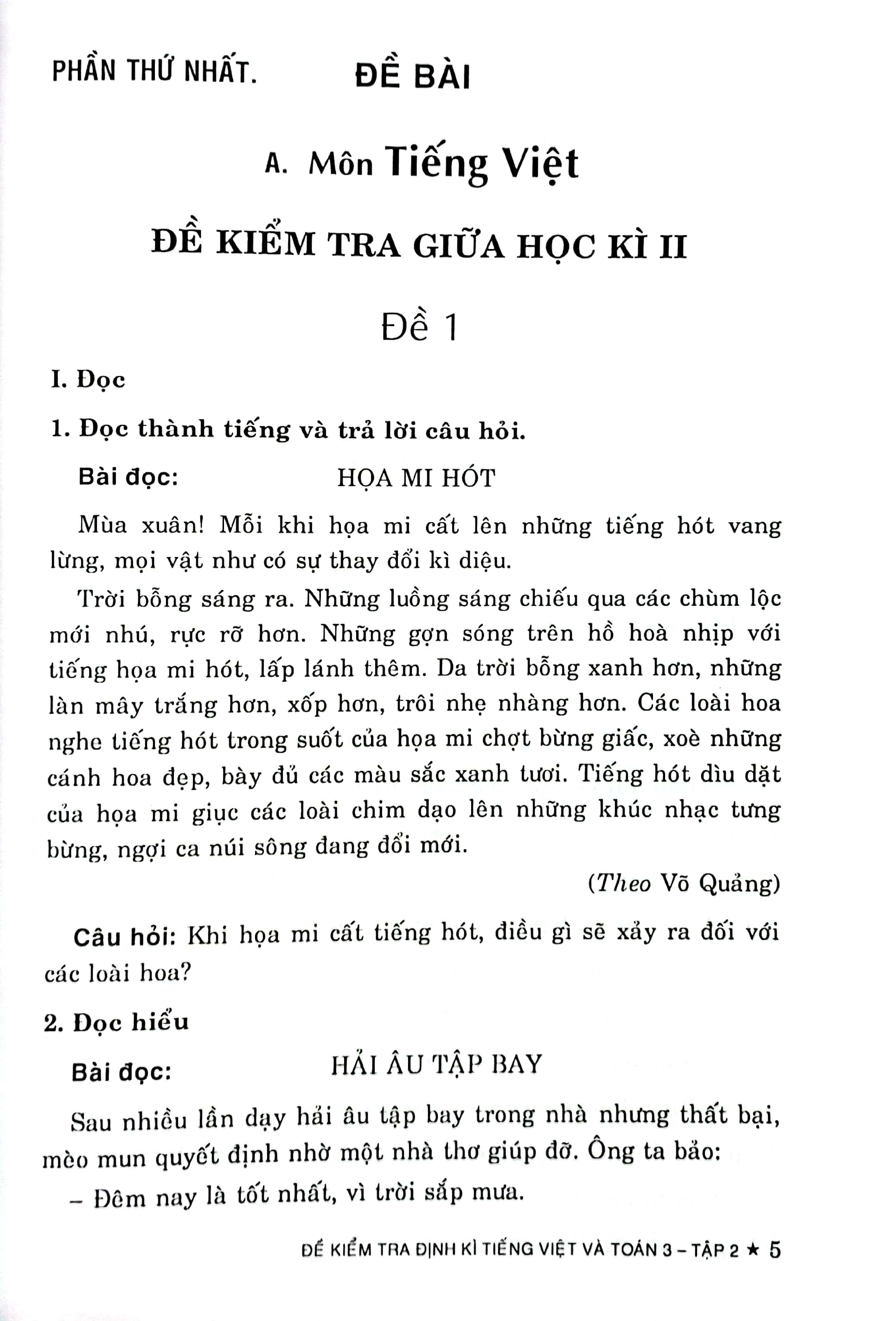 đề kiểm tra định kỳ tiếng việt và toán 3 - tập 2 - Ảnh 5
