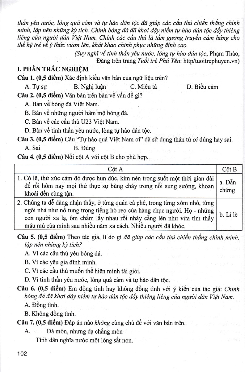 đề kiểm tra ngữ văn 8 (dùng chung cho các bộ sgk hiện hành) - Ảnh 12