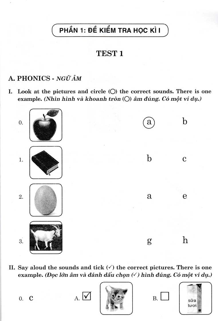 đề kiểm tra tiếng anh 1 - Ảnh 2