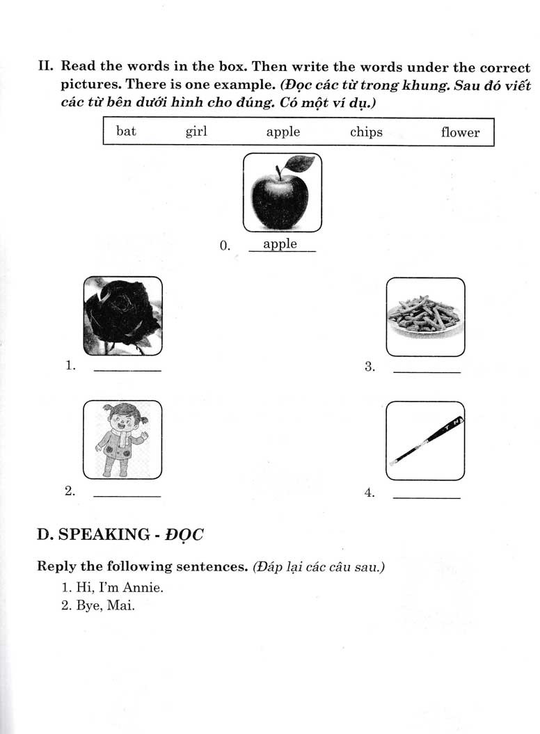 đề kiểm tra tiếng anh 1 - Ảnh 5