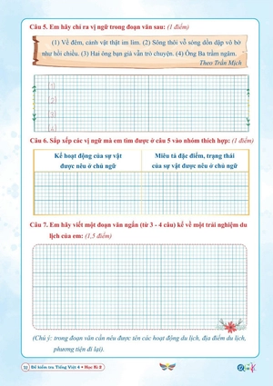 đề kiểm tra tiếng việt 4 - học kì 2 (cánh diều) - Ảnh 5