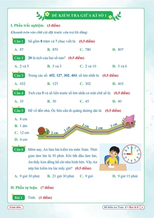 đề kiểm tra toán 2 - học kì 2 (cánh diều) - Ảnh 4