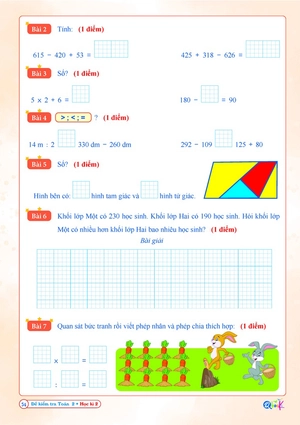 đề kiểm tra toán 2 - học kì 2 (cánh diều) - Ảnh 7