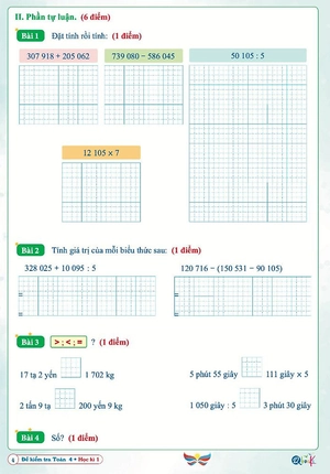 đề kiểm tra toán 4 - học kì 1 (cánh diều) - Ảnh 5