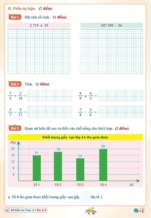 đề kiểm tra toán 4 - học kì 2 (kết nối) - Ảnh 4