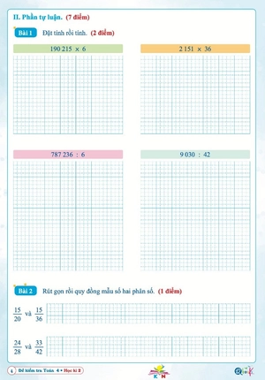 đề kiểm tra toán 4 - học kì 2 (kết nối) - Ảnh 6