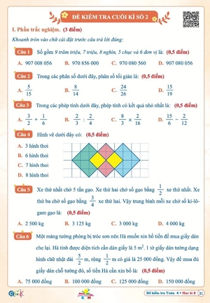 đề kiểm tra toán 4 - học kì 2 (kết nối) - Ảnh 7