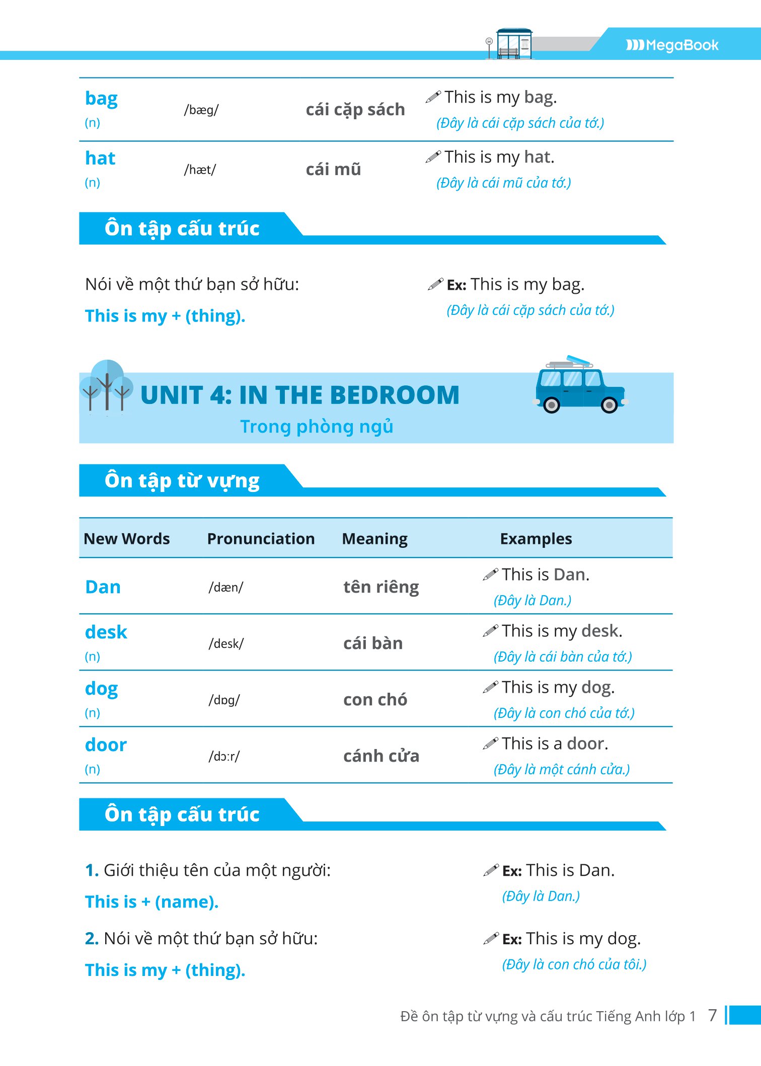 đề ôn tập từ vựng và cấu trúc tiếng anh lớp 1 - Ảnh 7