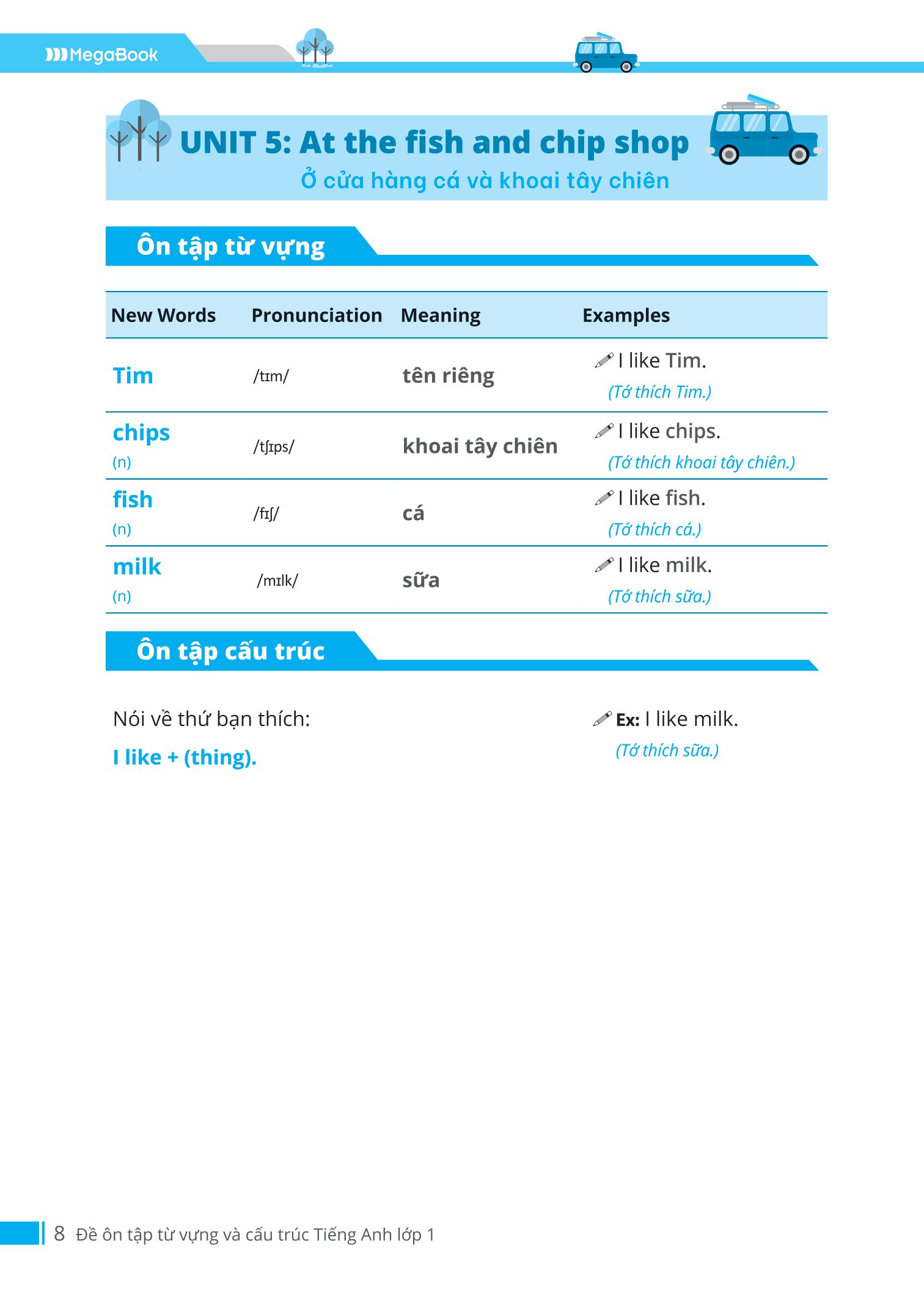 đề ôn tập từ vựng và cấu trúc tiếng anh lớp 1 - Ảnh 8
