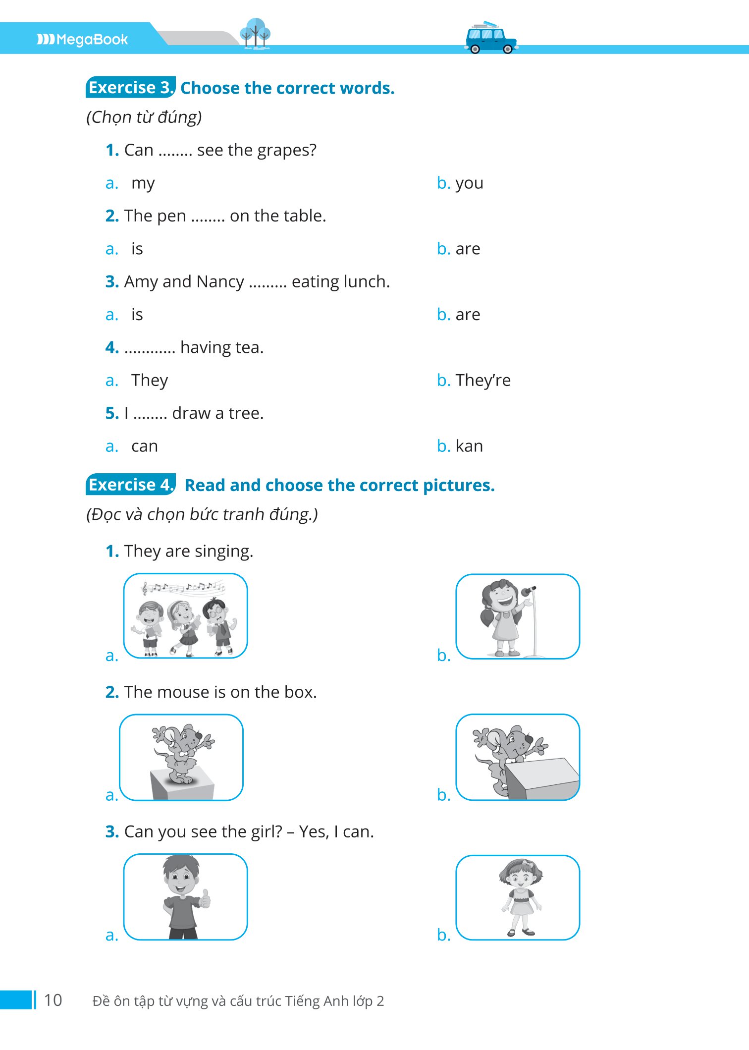 đề ôn tập từ vựng và cấu trúc tiếng anh lớp 2 - Ảnh 10