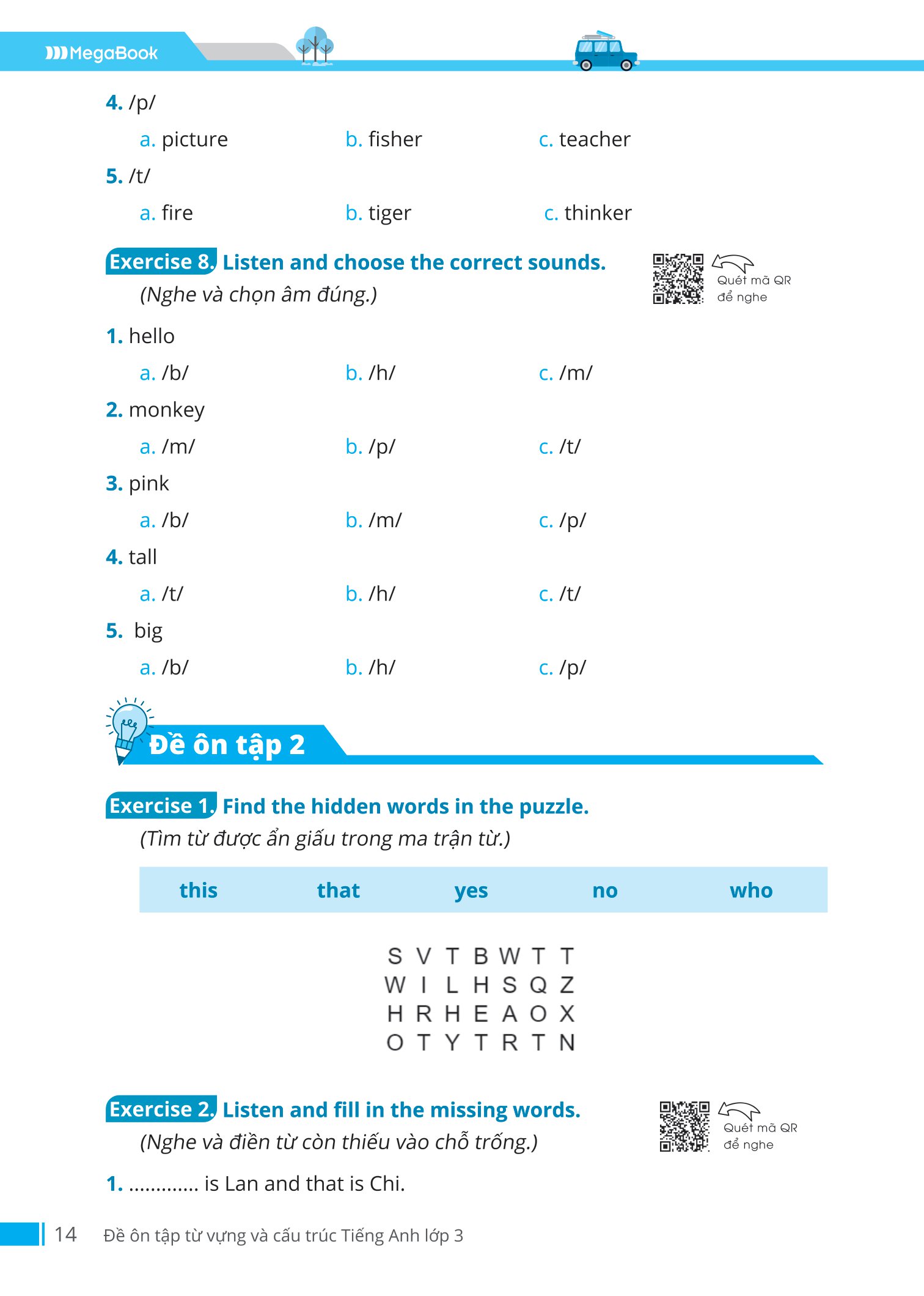 đề ôn tập từ vựng và cấu trúc tiếng anh lớp 3 - Ảnh 13