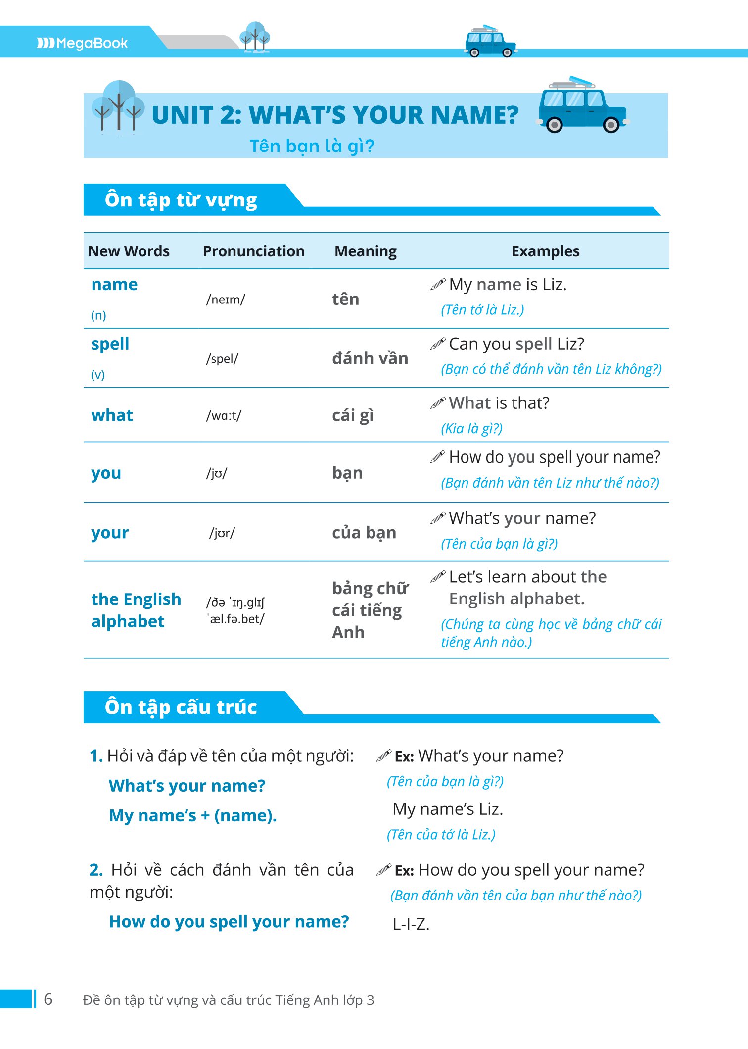 đề ôn tập từ vựng và cấu trúc tiếng anh lớp 3 - Ảnh 6