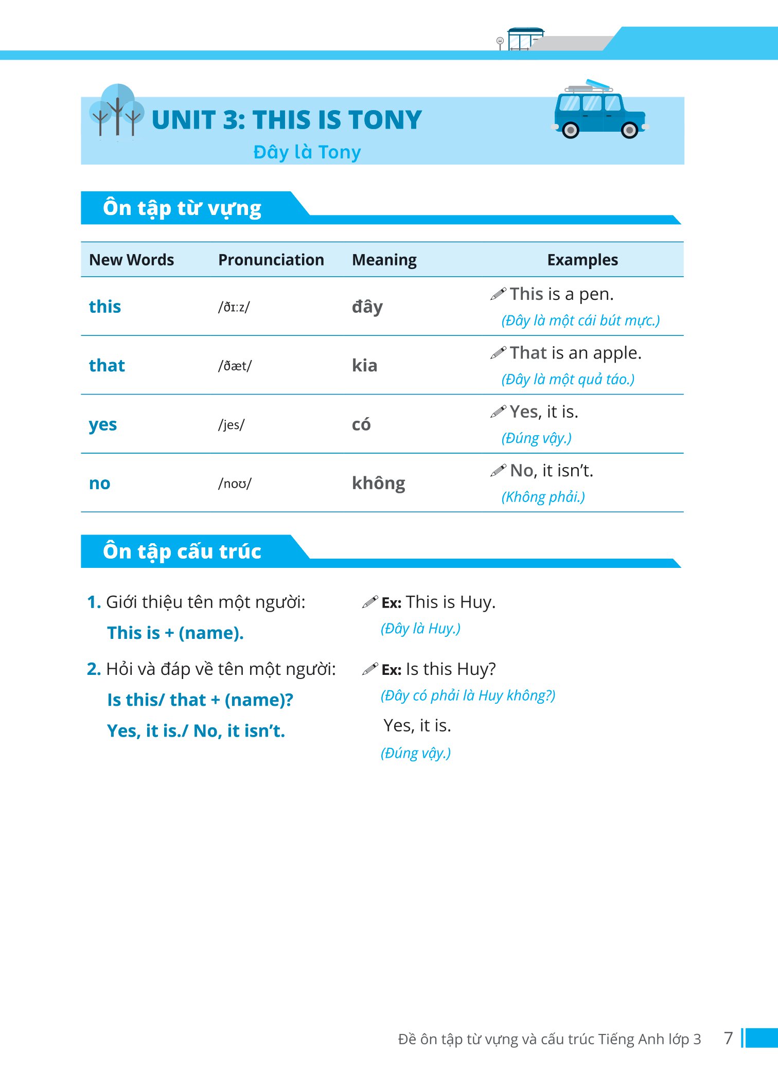 đề ôn tập từ vựng và cấu trúc tiếng anh lớp 3 - Ảnh 7