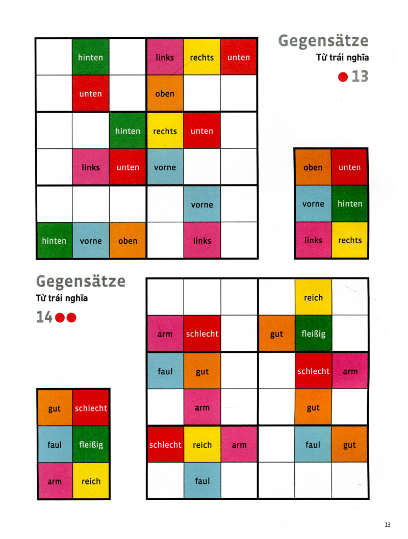 deutsch wodoku (a1-a2) - vui học từ vựng với ô chữ sudoku - Ảnh 11