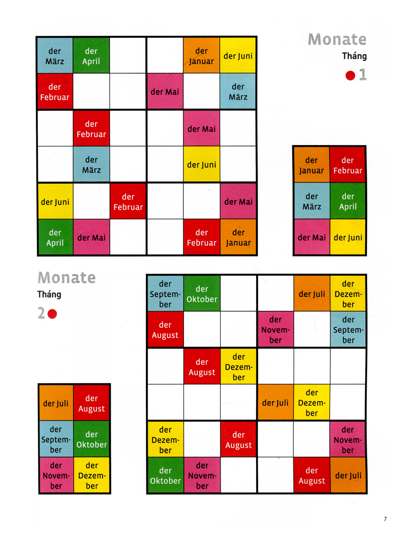 deutsch wodoku (a1-a2) - vui học từ vựng với ô chữ sudoku - Ảnh 5