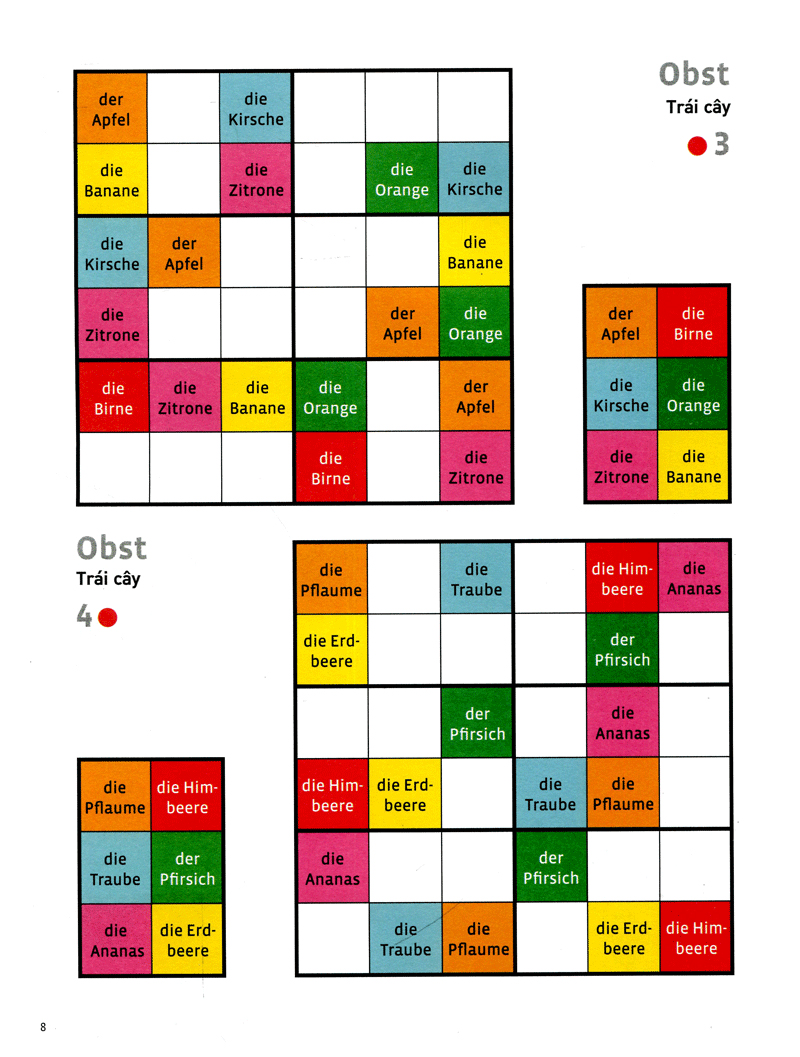 deutsch wodoku (a1-a2) - vui học từ vựng với ô chữ sudoku - Ảnh 6