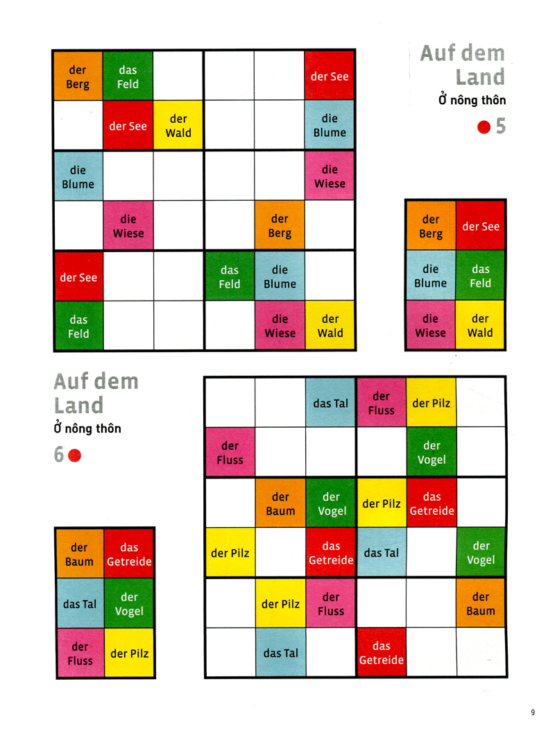 deutsch wodoku (a1-a2) - vui học từ vựng với ô chữ sudoku - Ảnh 7