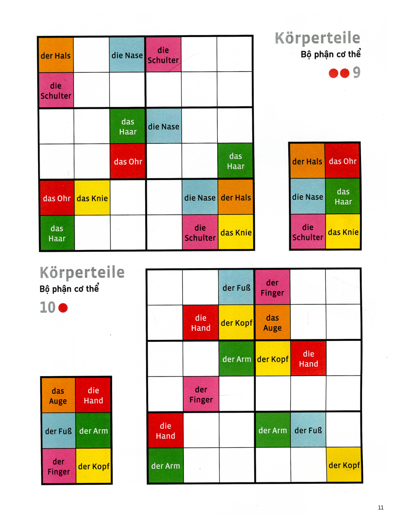 deutsch wodoku (a1-a2) - vui học từ vựng với ô chữ sudoku - Ảnh 9