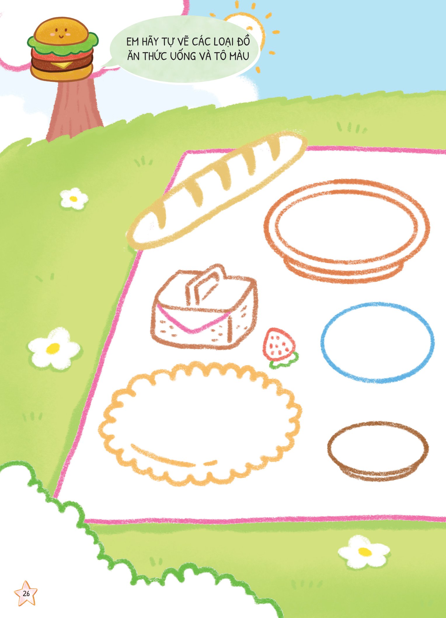 dino tập vẽ - 4 bước vẽ đơn giản - đồ ăn - Ảnh 11