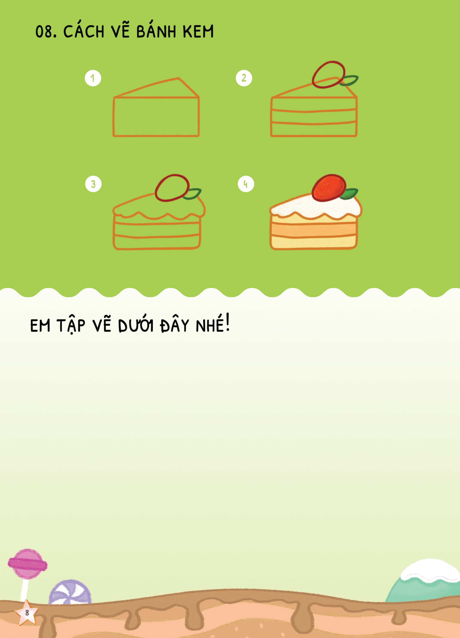 dino tập vẽ - 4 bước vẽ đơn giản - đồ ăn - Ảnh 6