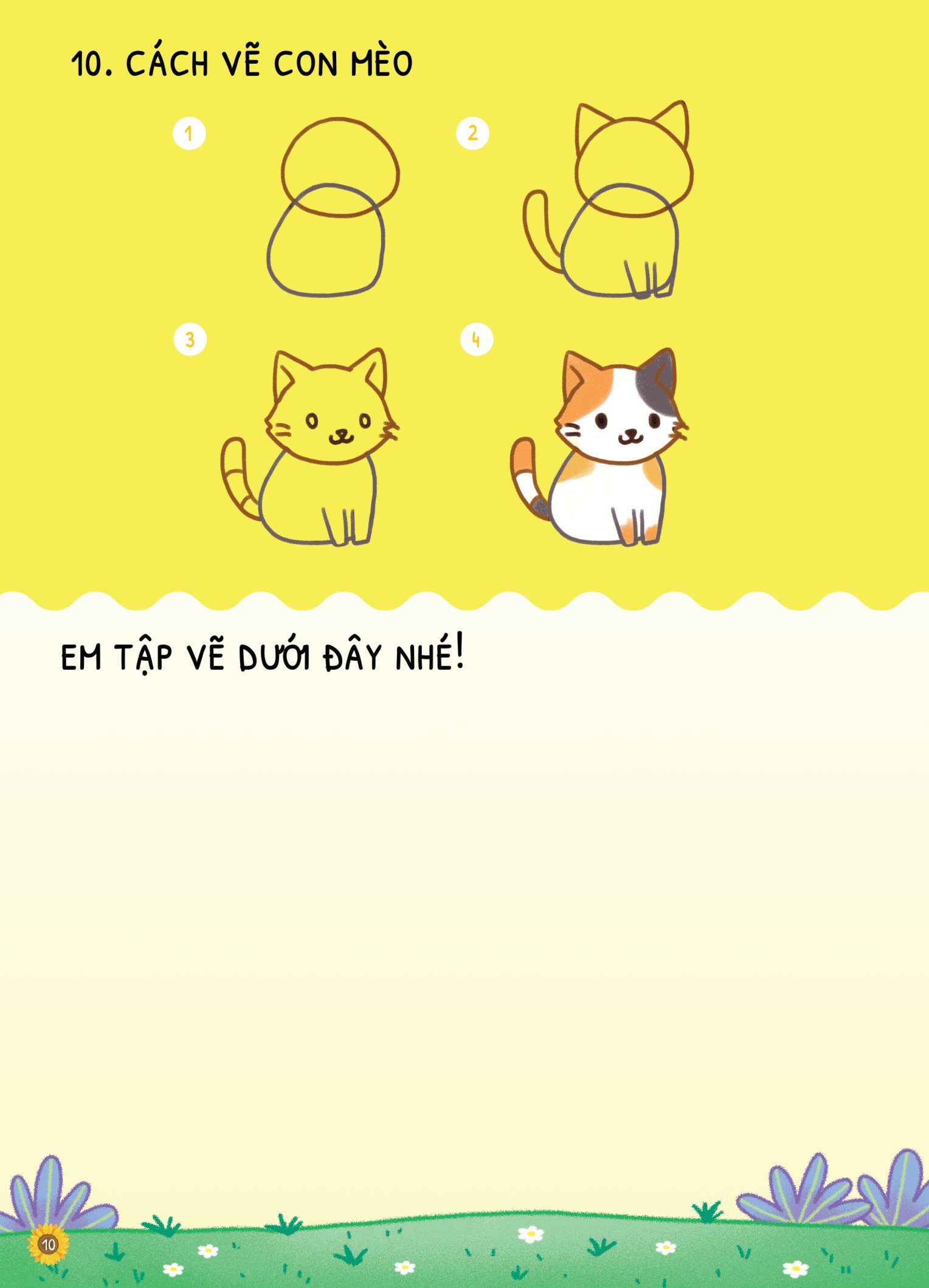 dino tập vẽ - 4 bước vẽ đơn giản - động vật nuôi - Ảnh 6