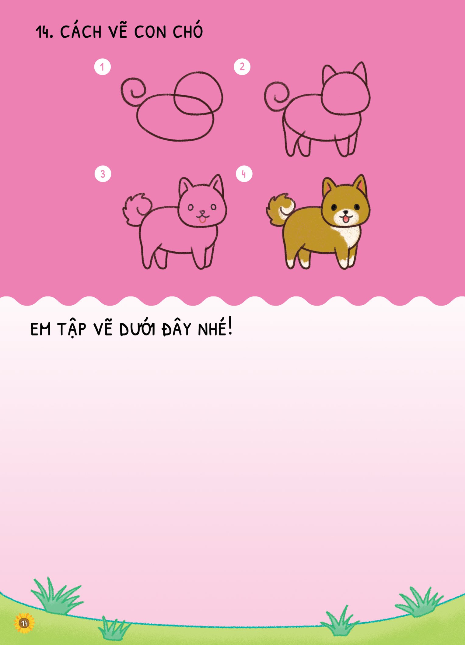 dino tập vẽ - 4 bước vẽ đơn giản - động vật nuôi - Ảnh 7